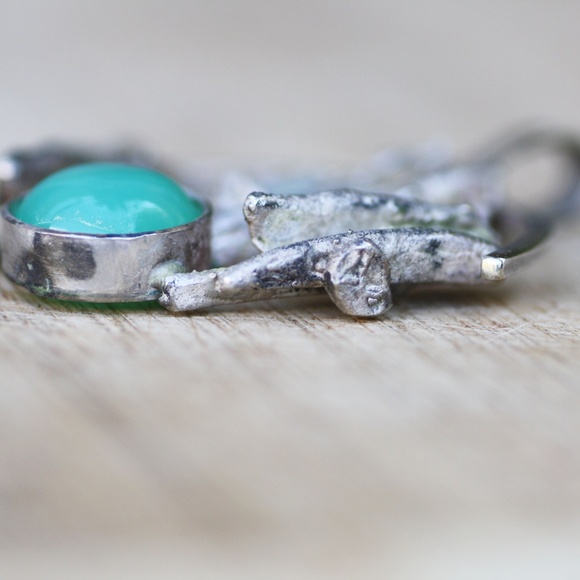 Handmade Large Natural Chrysoprase Pendant in Solid Sterling Silver - Picture 4 of 5